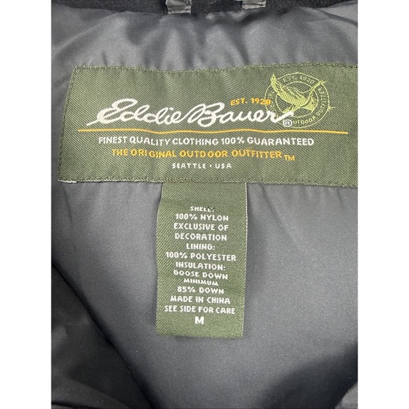 Eddie Bauer Down Puffer Vest Full Zip 700 Power Fill EB700 Gray Goose Men Medium - Picture 4 of 13